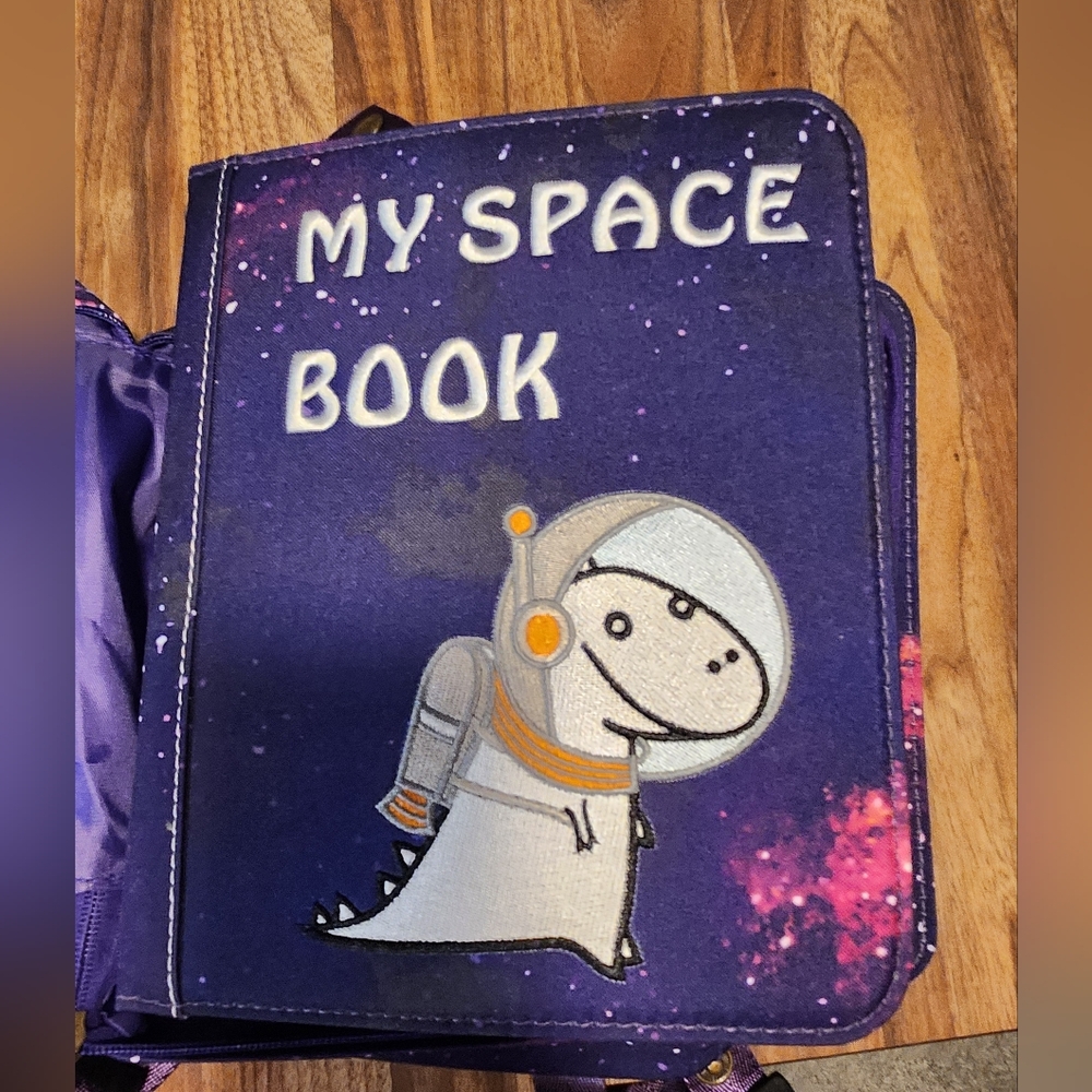 Elf Purple Space Book with Dinosaur Design